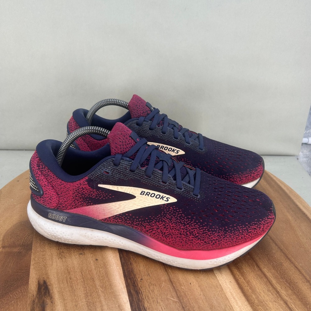 Brooks Ghost 16 Womens Running Shoes 10.5 Wide D Blue Pink 1204071D422